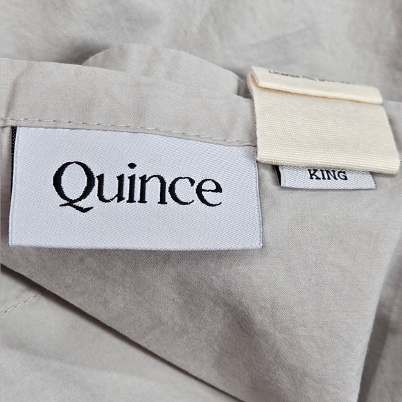 QUINCE Classic Organic Percale Sheet Set King Light Grey 5772 - Picture 8 of 11